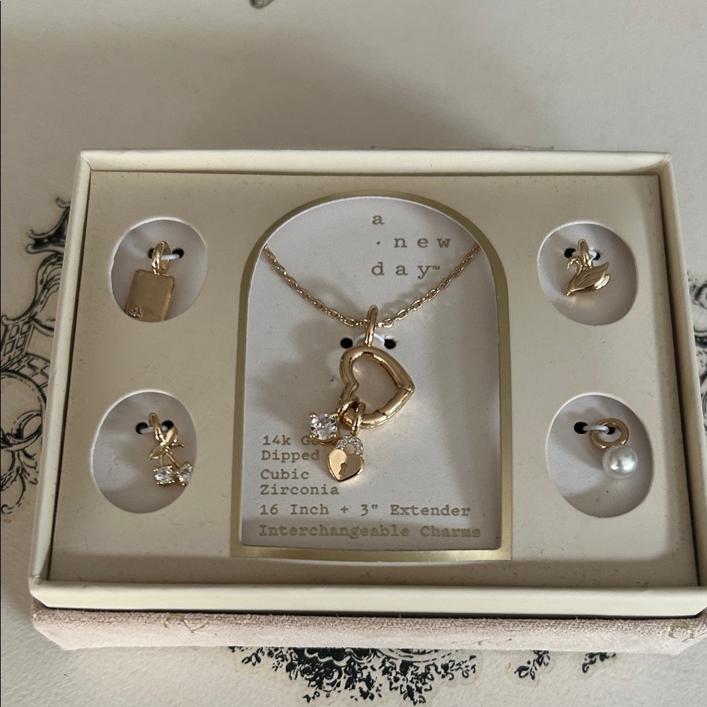 A New Day Gold Heart Necklace and Pendants